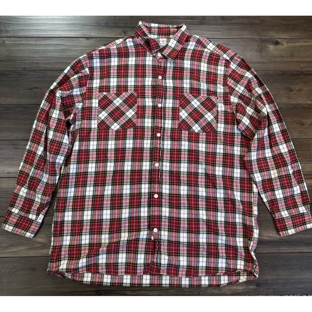 Carhartt Flannel Mens 2XL Work Shirt Long Sleeve Button Up Workwear Red Plaid